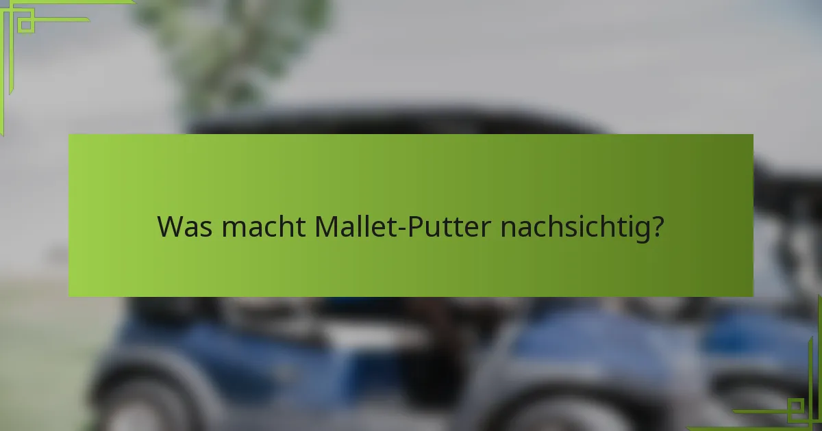 Was macht Mallet-Putter nachsichtig?