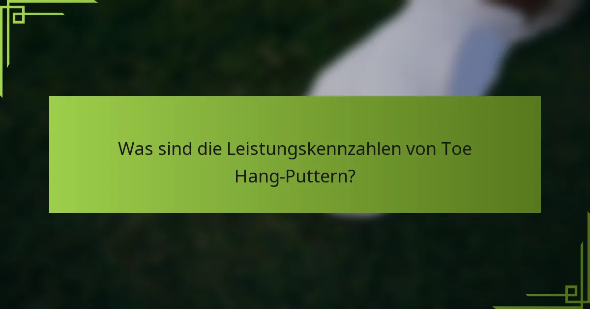 Was sind die Leistungskennzahlen von Toe Hang-Puttern?