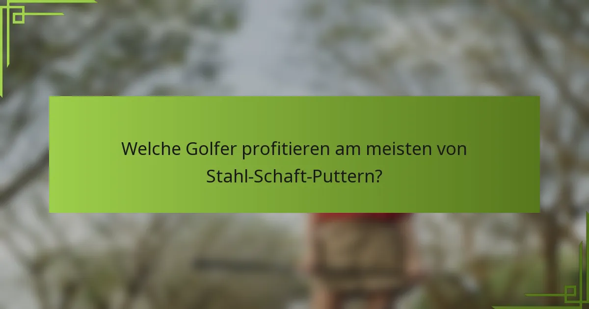 Welche Golfer profitieren am meisten von Stahl-Schaft-Puttern?