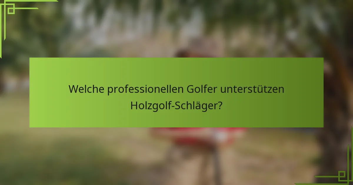 Welche professionellen Golfer unterstützen Holzgolf-Schläger?