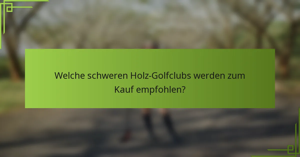 Welche schweren Holz-Golfclubs werden zum Kauf empfohlen?