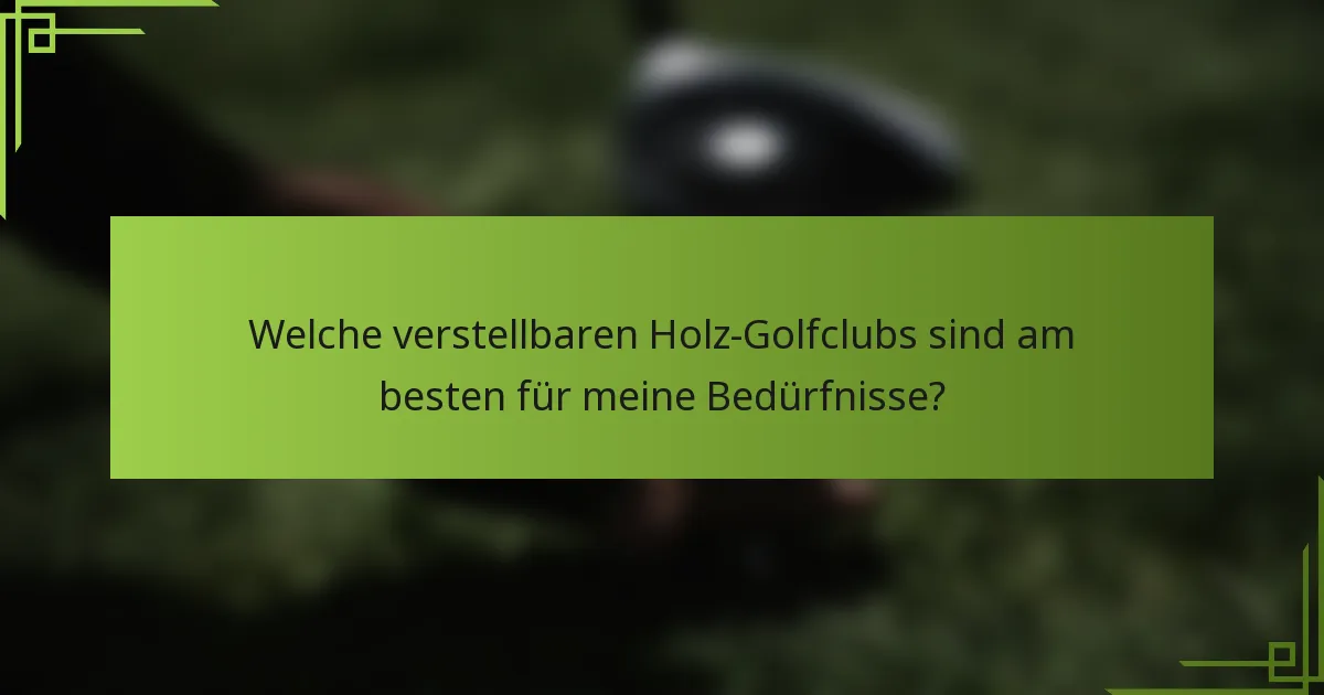 Welche verstellbaren Holz-Golfclubs sind am besten für meine Bedürfnisse?