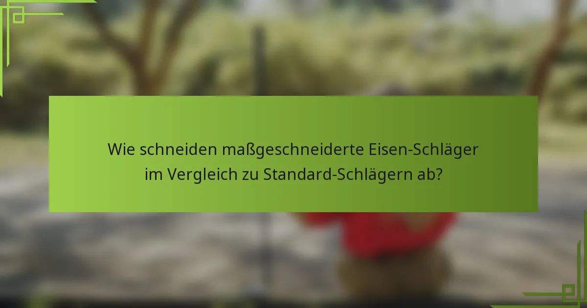 Wie schneiden maßgeschneiderte Eisen-Schläger im Vergleich zu Standard-Schlägern ab?