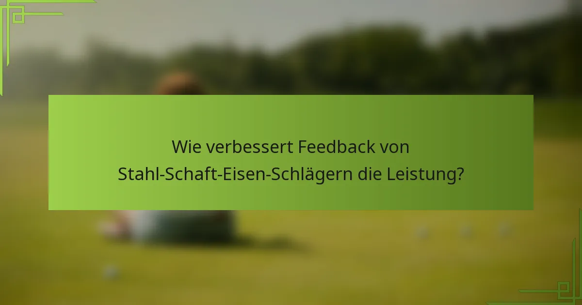 Wie verbessert Feedback von Stahl-Schaft-Eisen-Schlägern die Leistung?