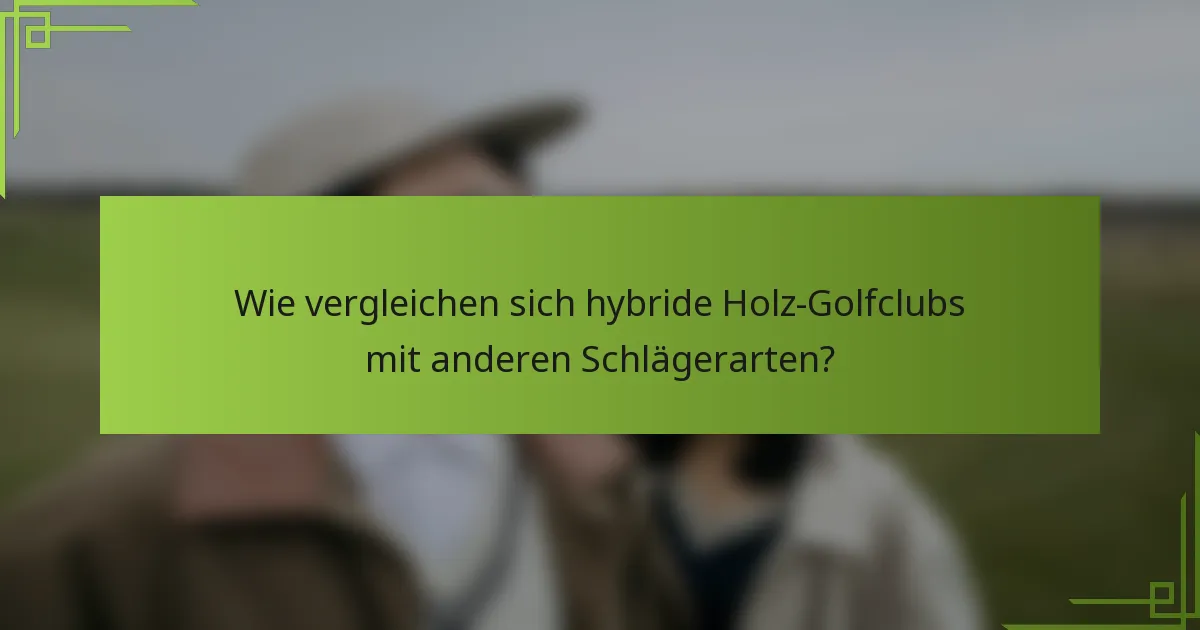 Wie vergleichen sich hybride Holz-Golfclubs mit anderen Schlägerarten?