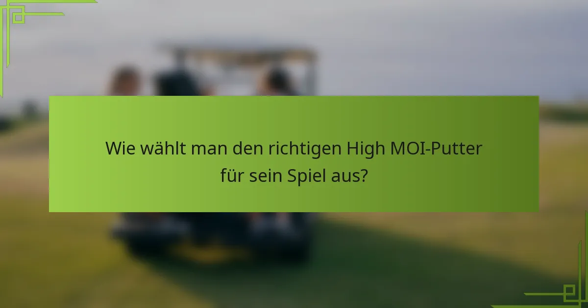 Wie wählt man den richtigen High MOI-Putter für sein Spiel aus?